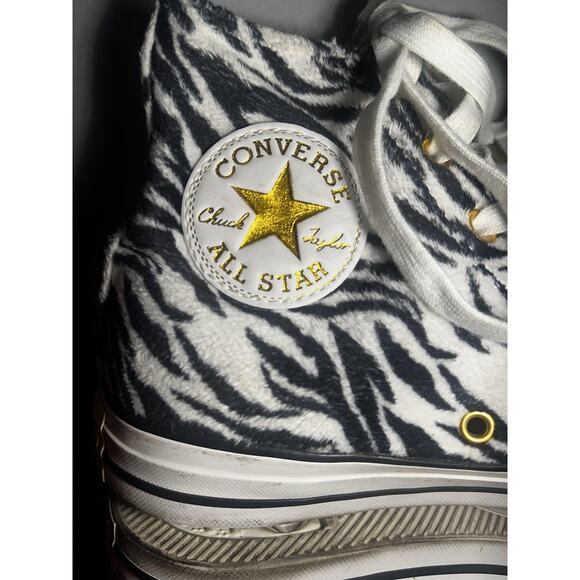 Converse Chuck Taylor Shoes Size Mens 5 Womens 7 Zebra High Top 159467C - Picture 10 of 13